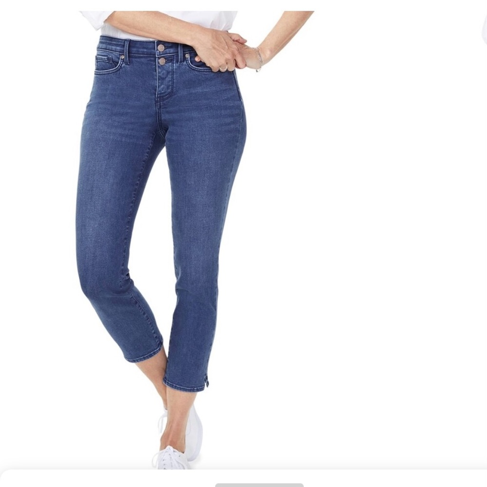 NYDJ Sheri Slim Double Button Fly Ankle Jeans - Picture 3 of 10